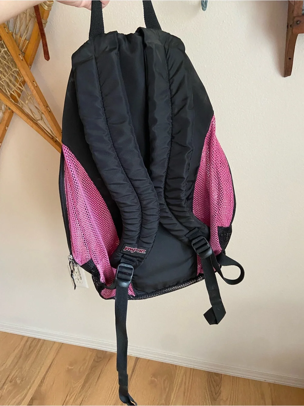 Y2K Jansport Pink Mesh Backpack